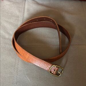 Brown Leather Belt with Square Buckle